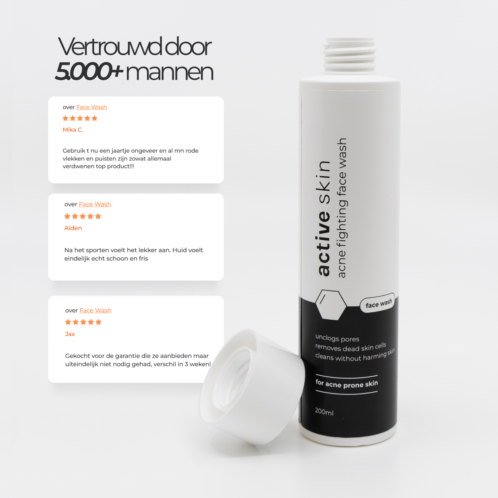Face Wash - Gezichtsreiniger Mannen met Glycerine tegen Acne & Puistjes