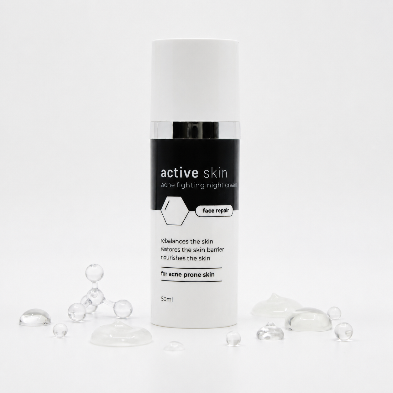 Face Repair - Nachtcreme Mannen met Hyaluronzuur tegen Acne & Puistjes