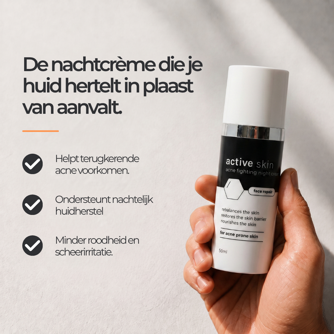 Face Repair - Nachtcreme Mannen met Hyaluronzuur tegen Acne & Puistjes