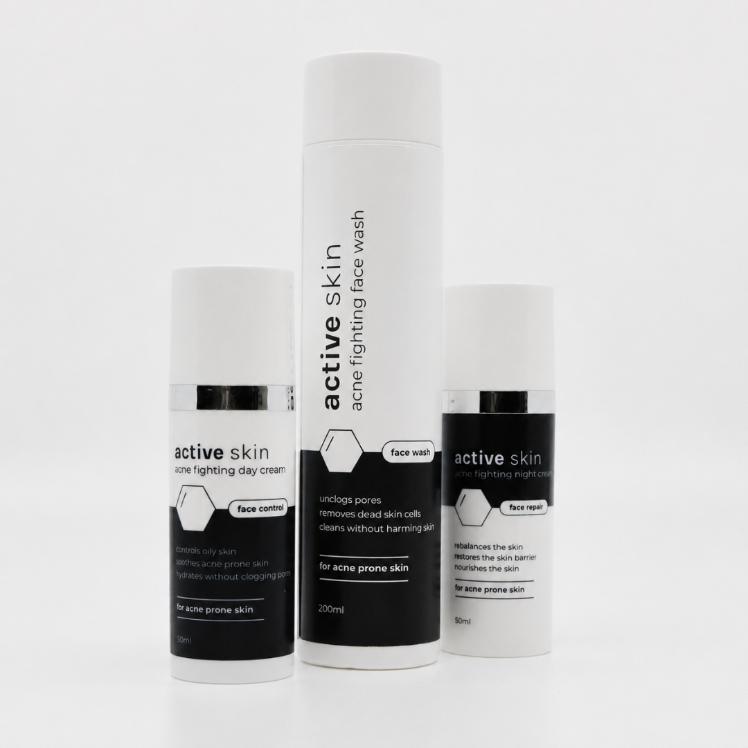 Face Bundle - Complete Acne Verzorgingsroutine met Face Wash, Dag- & Nachtcrème