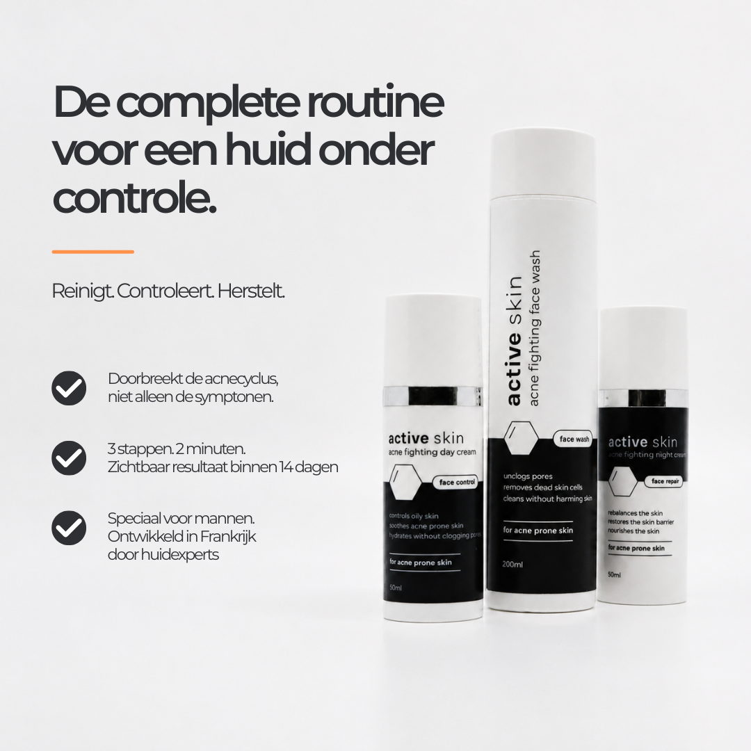 Face Bundle - Complete Acne Verzorgingsroutine met Face Wash, Dag- & Nachtcrème