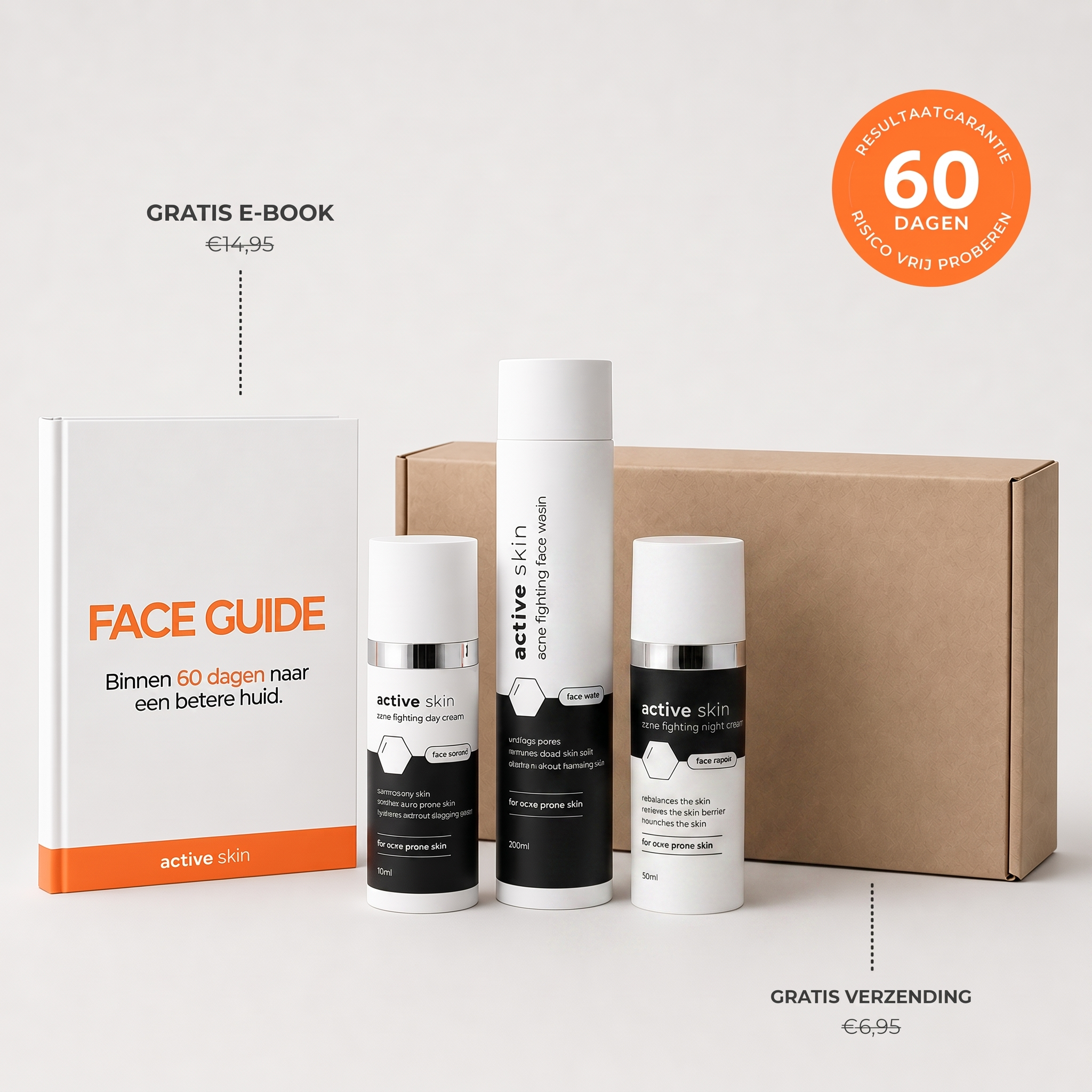 Face Bundle - Complete Acne Verzorgingsroutine met Face Wash, Dag- & Nachtcrème