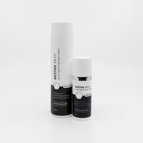Basic Bundle – Basis Acne Routine met Face Wash & Dagcrème tegen Onzuiverheden & Puistjes