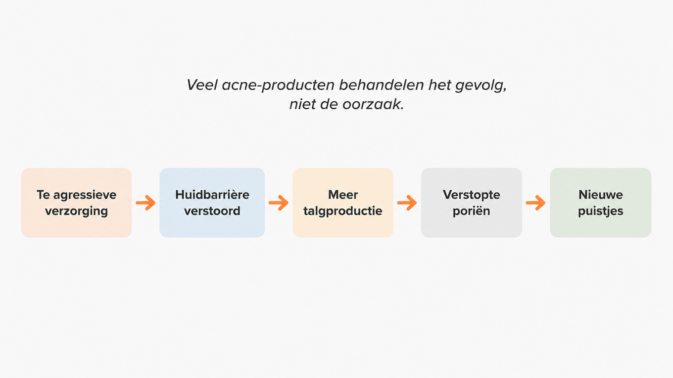 Infographic van de irritatiecyclus bij acné