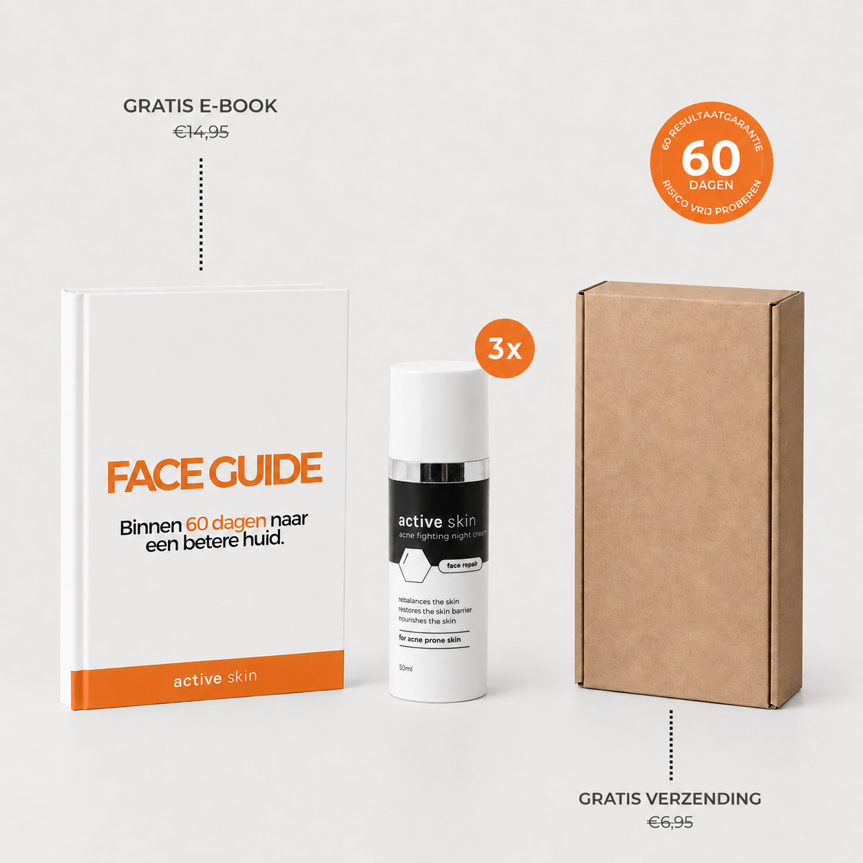 Face Repair - Nachtcreme Mannen met Hyaluronzuur tegen Acne & Puistjes