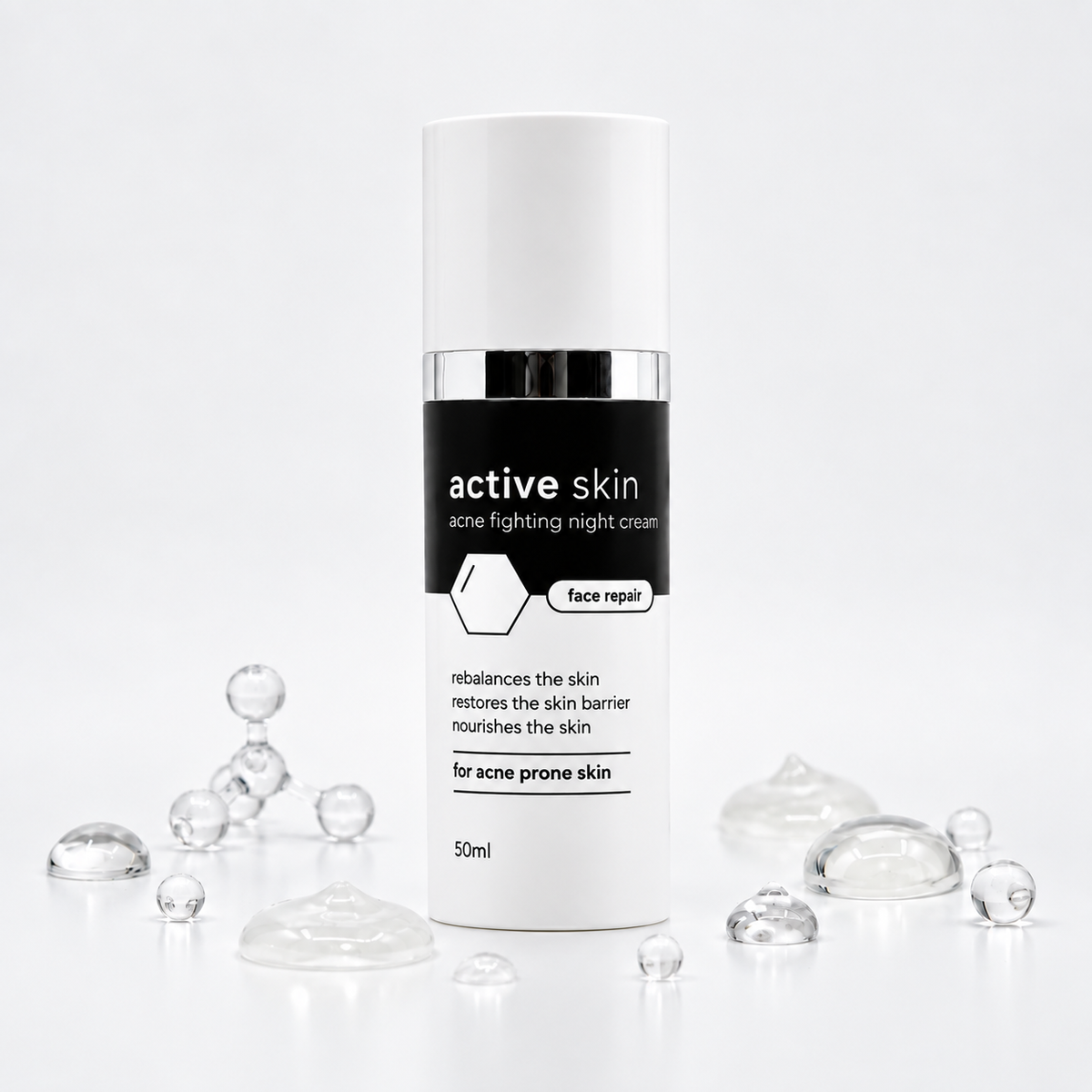 Face Repair - Nachtcreme Mannen met Hyaluronzuur tegen Acne & Puistjes