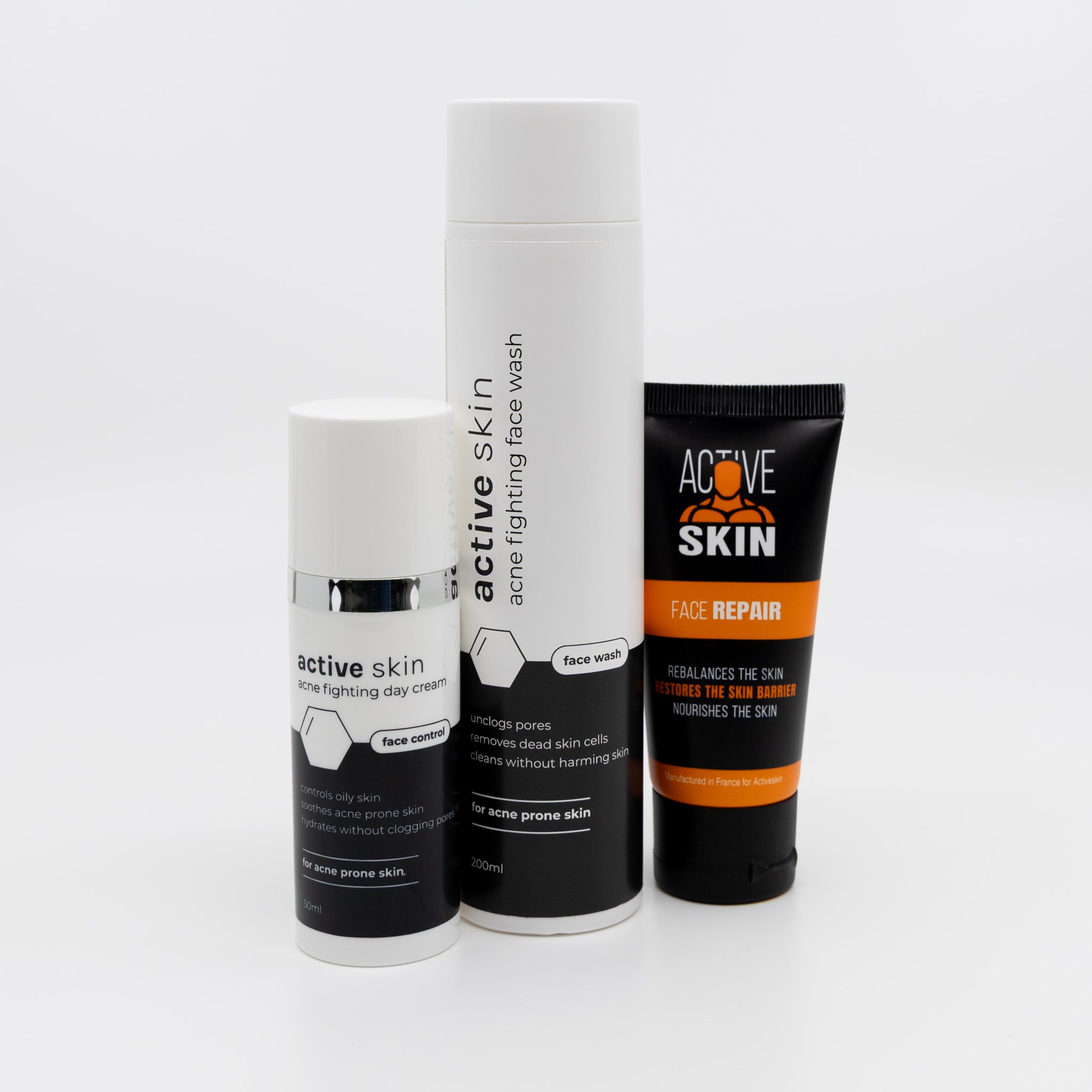 Face Bundle - Complete Acne Verzorgingsroutine met Face Wash, Dag- & Nachtcrème